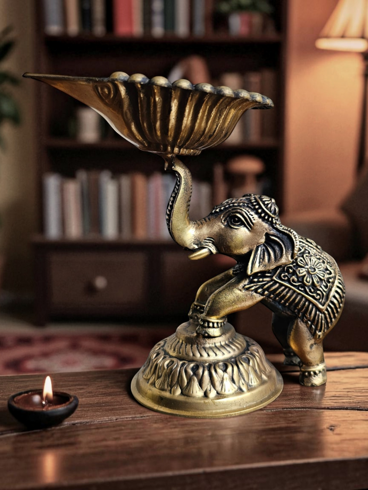 Elephant Mounted Diya