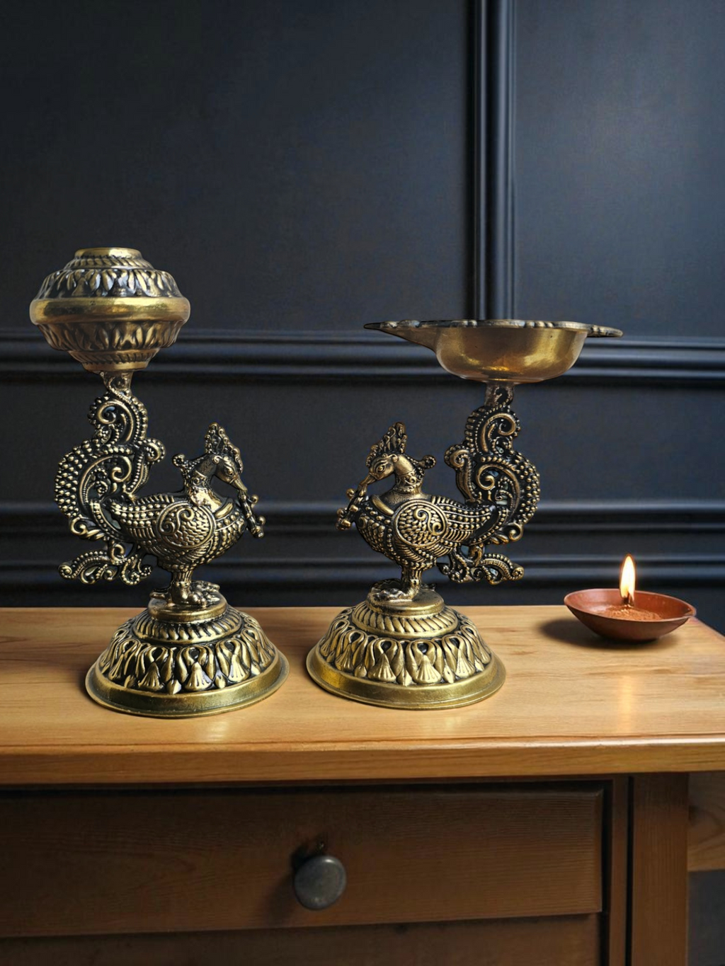 Peacock Diya Combo
